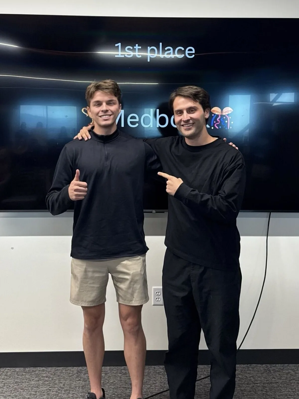 After a hackathon win.