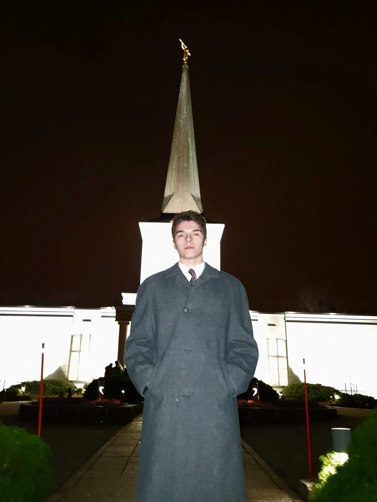 Outside the temple in Finland.